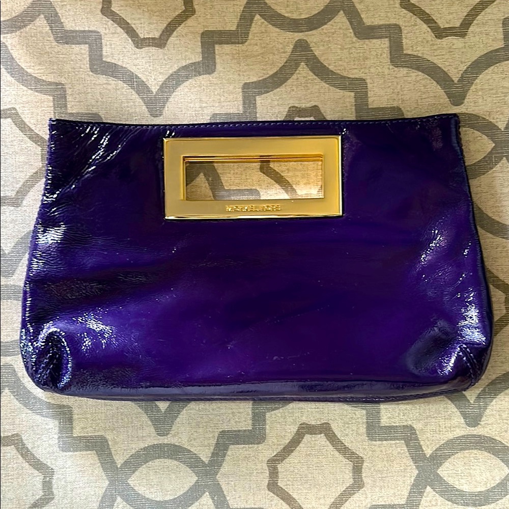 Michael Kors Purple Patent Leather Clutch